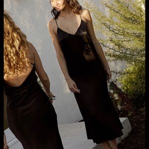 New without tags Whimsy + Row Jade dress in shiny black size medium